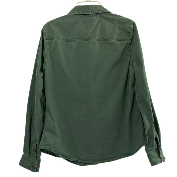 FOREVER 21 MIlitary Jacket Womens Small Green Snap Up Front Pockets Long Sleeve - Picture 3 of 7